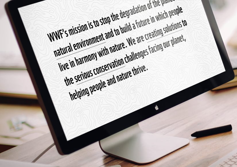 WWF mission statement screenshot