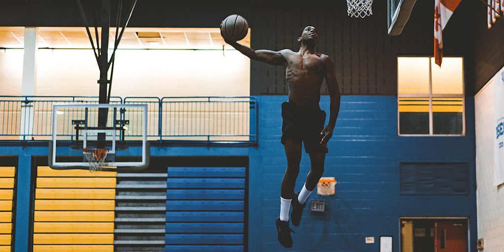 Man dunking, symbolizing the power of marketing automation